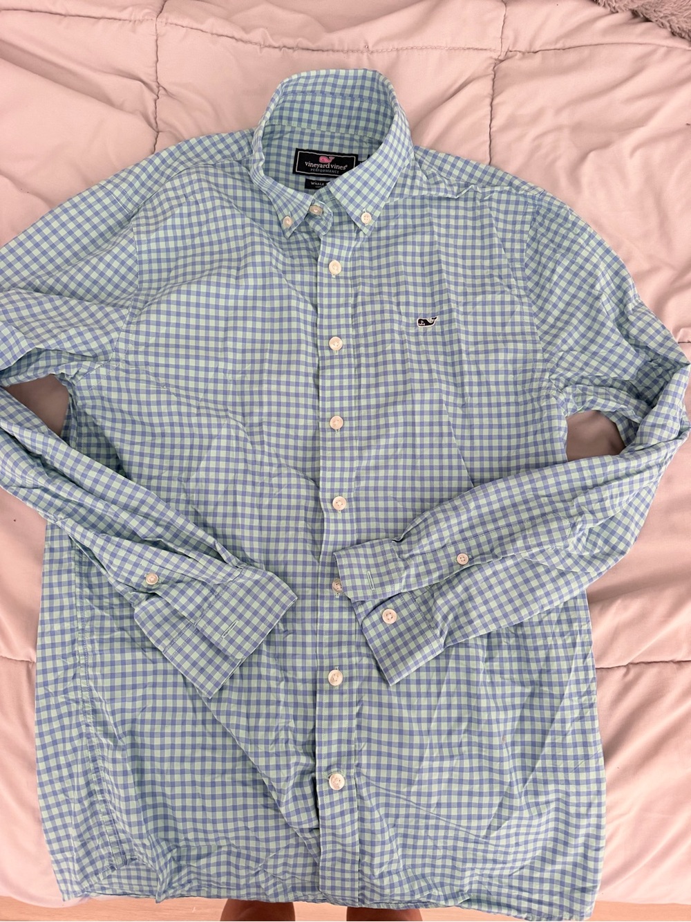 Vineyard Vines Boy Blue Check Button-Down Shirt